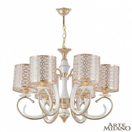 Подвесная люстра Arte Milano Florentia-1237 301237/6 Wh/Gd Подвесная люстра Arte Milano Florentia-1237 301237/6 Wh/Gd