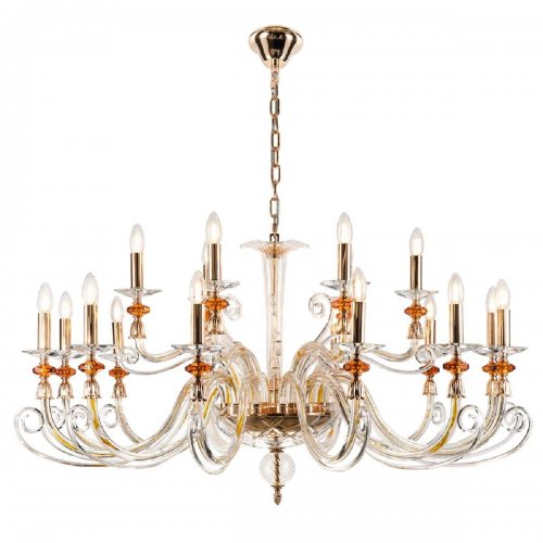 Подвесная люстра Crystal Lux Catarina SP12+6 V2 Gold/Transparent-Cognac Подвесная люстра Crystal Lux Catarina SP12+6 V2 Gold/Transparent-Cognac
