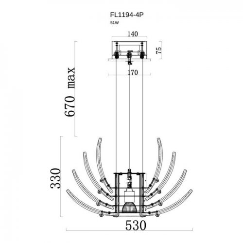 Подвесная люстра Florencia FL1194-4P
