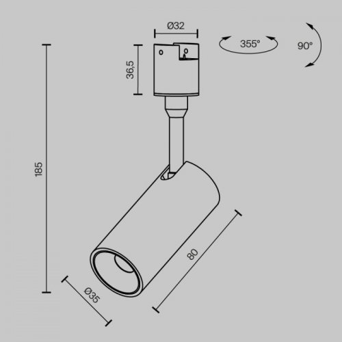 Трековый светильник Focus Led TR163-1-5W3K-M-B