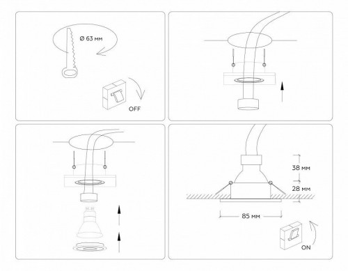 Встраиваемый светильник Ambrella light Techno Spot Standard Tech TN102456
