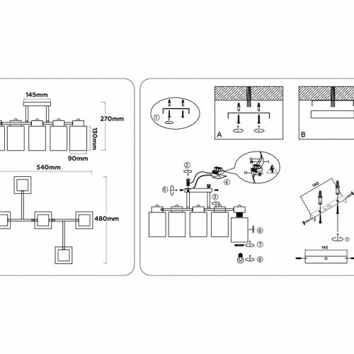 Люстра на штанге Ambrella light TRADITIONAL TR303047 Люстра на штанге Ambrella light TRADITIONAL TR303047