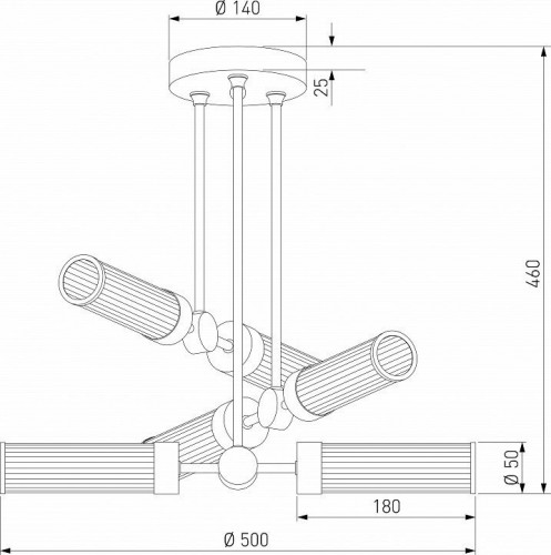 Люстра на штанге Eurosvet Oriens a068071