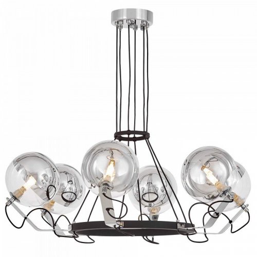 Подвесная люстра Lumina Deco Marseo LDP 9110-6 BK+CHR Подвесная люстра Lumina Deco Marseo LDP 9110-6 BK+CHR