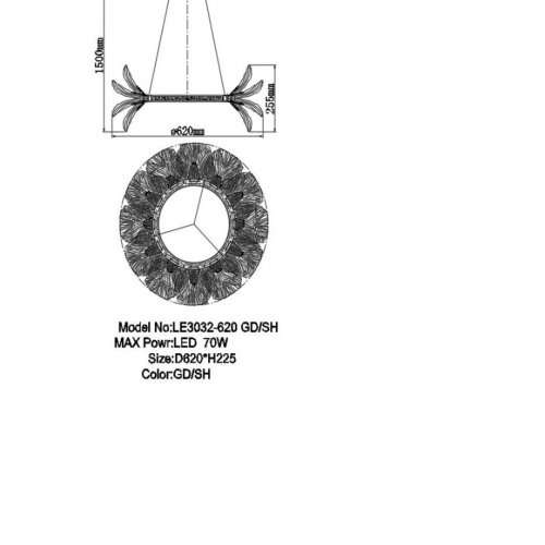 Подвесная люстра Jardin LE3032/620 GD/SH