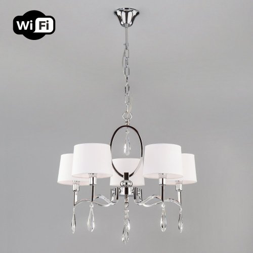 Подвесная люстра Eurosvet Madera 10127/5 хром/прозрачный хрусталь Strotskis Smart (10093/5) Подвесная люстра Eurosvet Madera 10127/5 хром/прозрачный хрусталь Strotskis Smart (10093/5)