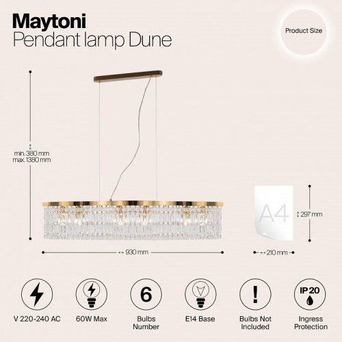 Подвесной светильник Maytoni Dune DIA005PL-06G