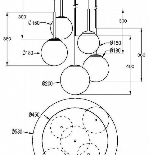 Подвесной светильник Maytoni Basic form MOD321PL-05G1