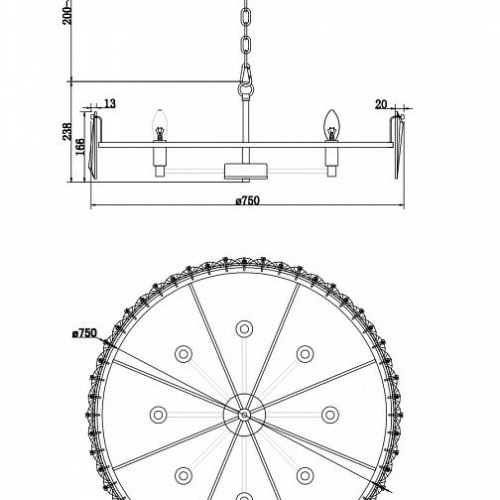Подвесная люстра Maytoni Puntes MOD043PL-08G