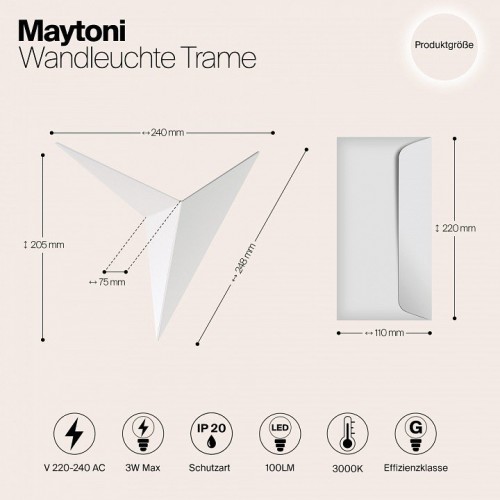 Настенный светодиодный светильник Maytoni Trame C808WL-L3W