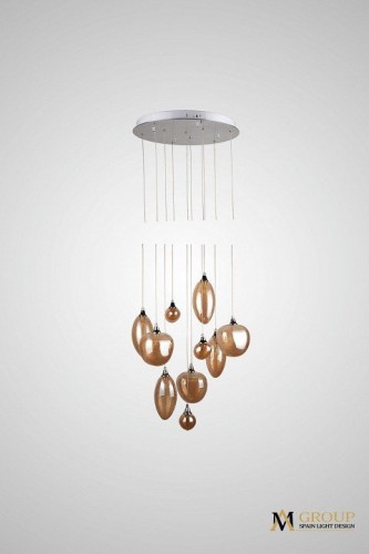 Подвесная люстра AM-Group AM358 AM358-10 AMBER Подвесная люстра AM-Group AM358 AM358-10 AMBER