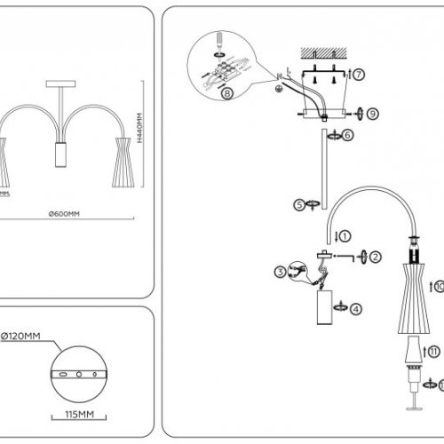 Потолочная люстра Ambrella light High Light LH55701