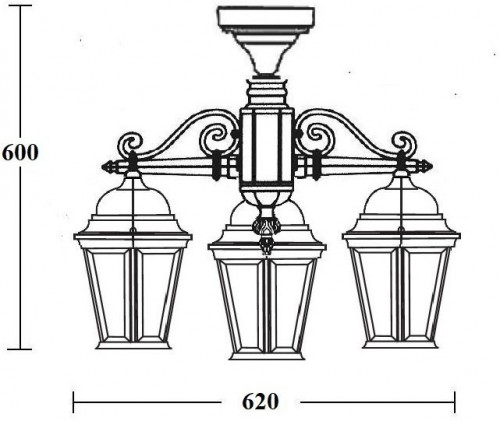 Потолочный светильник уличный Oasis Light ASTORIA 2 91470LA/3 Bl