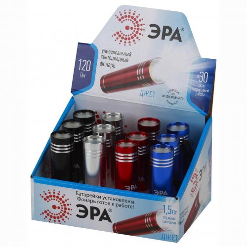 Ручной светодиодный фонарь ЭРА от батареек 87х26 120 лм UB-402