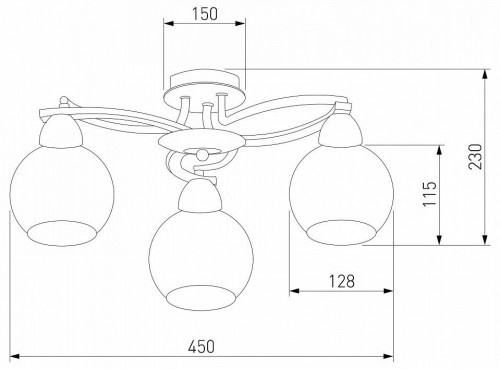 Потолочная люстра Оптима Larion 9654/3 хром/венге