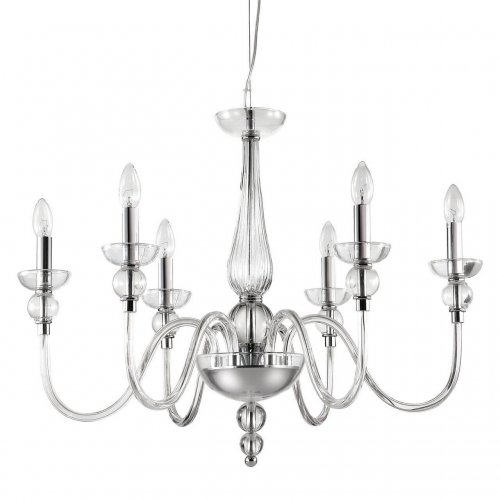 Подвесная люстра Ideal Lux Doge SP6 Trasparente Подвесная люстра Ideal Lux Doge SP6 Trasparente