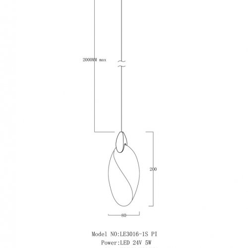 Подвесной светильник Lance LE3016/1S PI
