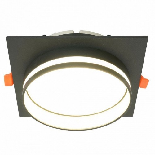 Светильник встраиваемый Feron DL703 LUNA потолочный GX70 черный квадрат 51100