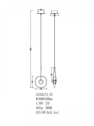 Подвесной светильник Illusion LE3022/1S CH