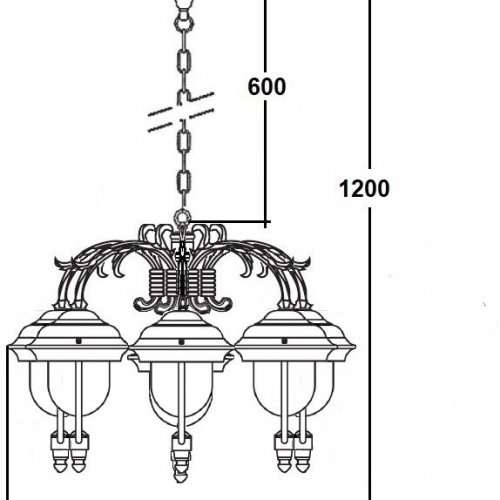 Уличный светильник подвесной Oasis Light MADRID 84370/6/16 Bl