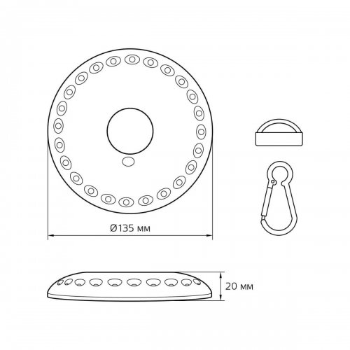 Кемпинговый светодиодный фонарь Gauss от батареек 135х20 300 лм GF003 Кемпинговый светодиодный фонарь Gauss от батареек 135х20 300 лм GF003