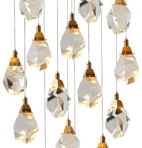 Подвесной светильник DeLight Collection Crystal rock II 9701P/15R brass