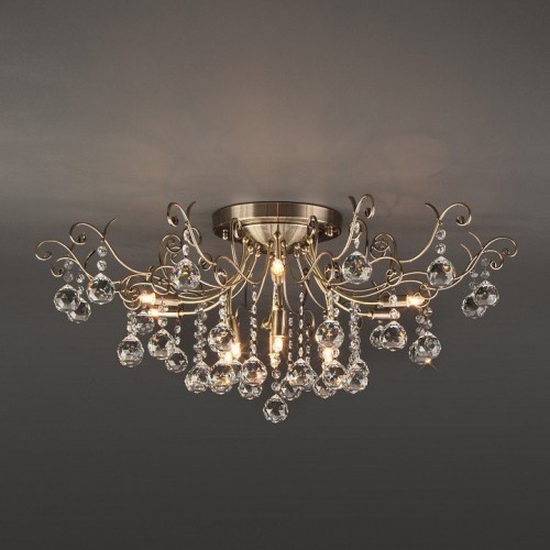 Потолочная люстра Eurosvet 10042/12 античная бронза/прозрачный хрусталь Потолочная люстра Eurosvet 10042/12 античная бронза/прозрачный хрусталь