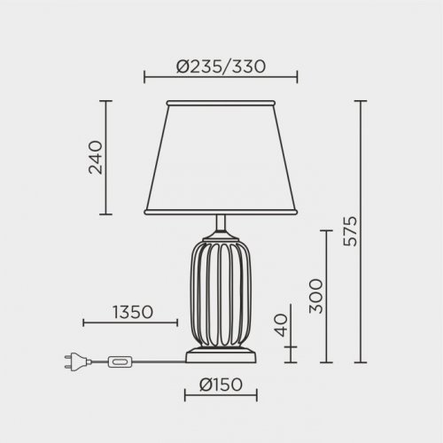 Интерьерная настольная лампа  ML.6123.01TL WH