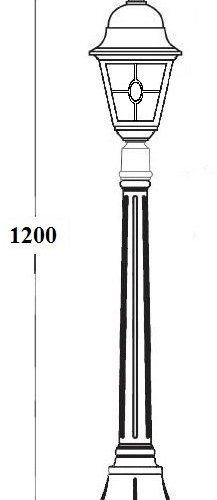 Наземный фонарь Oasis Light QUADRO M lead GLASS 79907MlgY Bl