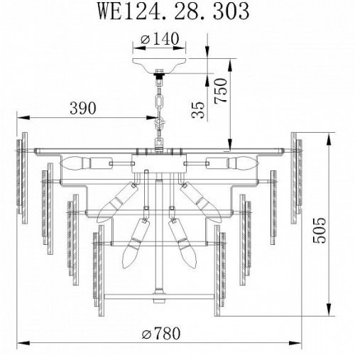 Подвесная люстра Wertmark Agati WE124.28.303 Подвесная люстра Wertmark Agati WE124.28.303