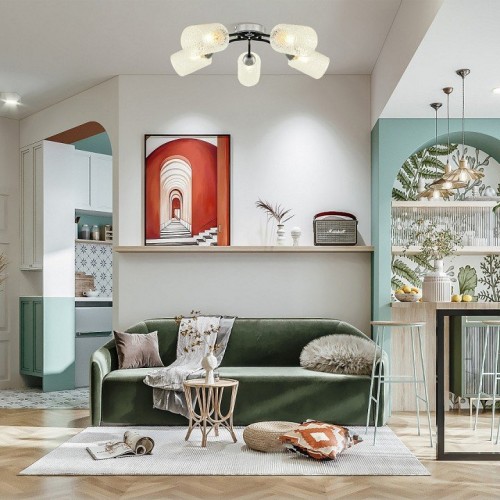 Потолочная люстра Arte Milano Napoli-326207 326207/5 CR.BK Потолочная люстра Arte Milano Napoli-326207 326207/5 CR.BK