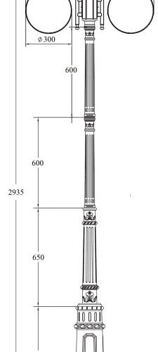 Наземный фонарь Oasis Light GLOBO L 88210LA/10/E7/down Bl