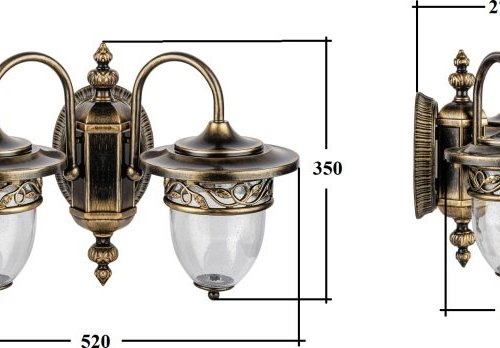 Настенный фонарь уличный Oasis Light KRAKOV 1 L 87202L 2 Gb