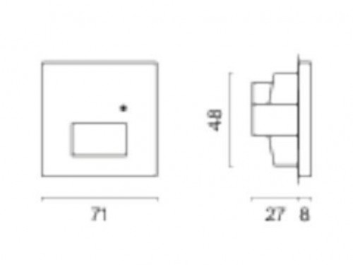 Заглушка для поста с подсветкой, без рамки Voltum S70 VLS070606