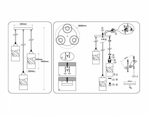 Подвесной светильник Ambrella light Traditional TR3412