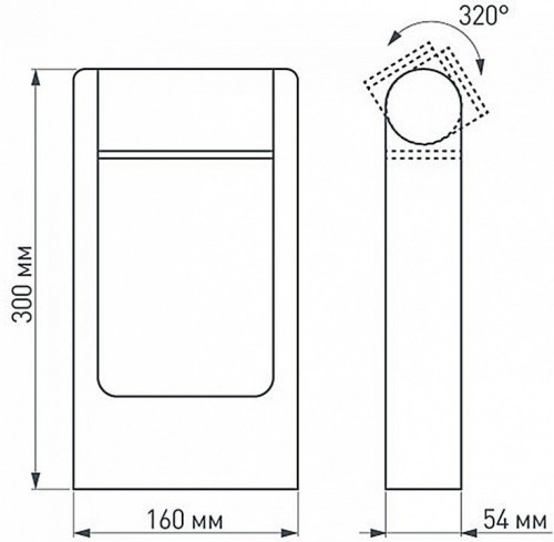 Уличный светодиодный светильник Arlight LGD-Path-Frame-Rotary-H300G-6W Warm3000 020397(1)