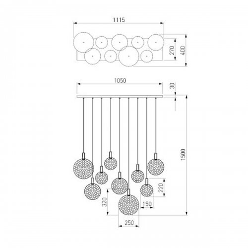 Подвесной светодиодный светильник Eurosvet Gemini 90353/9 хром
