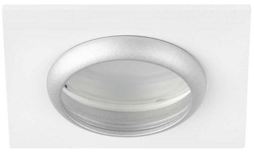 Светильник встраиваемый алюминиевый ЭРА KL110 WH/SL под лампу MR16 GU5.3 белый/серебро матовый Б0061532