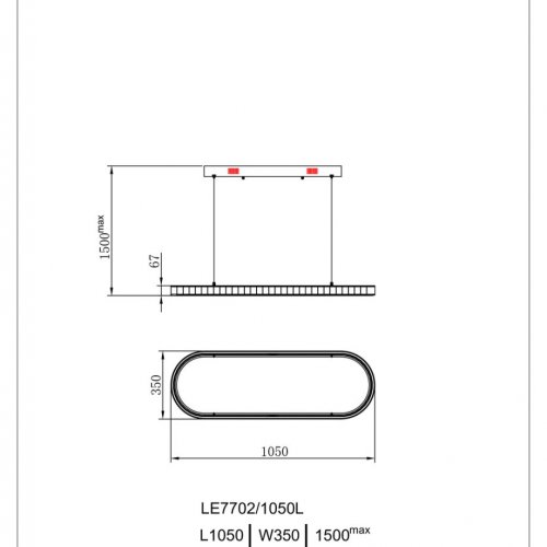 Подвесная люстра Christine LE7702/1050L Black Chrome