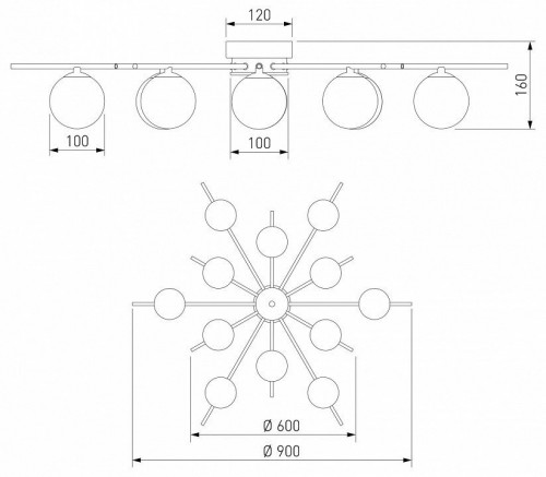 Потолочная люстра Eurosvet Sabina 302001/12