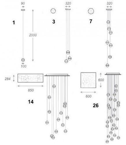 Подвесной светильник Imperiumloft Bocci 40,39