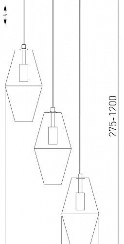 Подвесная люстра Eurosvet Prism 50236/3 янтарный