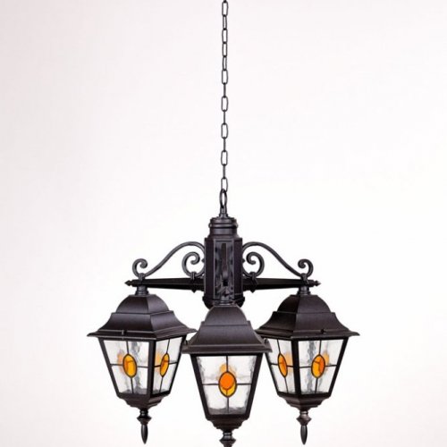 Уличный светильник подвесной Oasis Light QUADRO M lead GLASS 79970МlgY/3 Bl