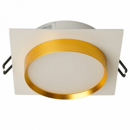 Светильник встраиваемый Feron DL506 потолочный GX53 белый + золото квадрат 51362
