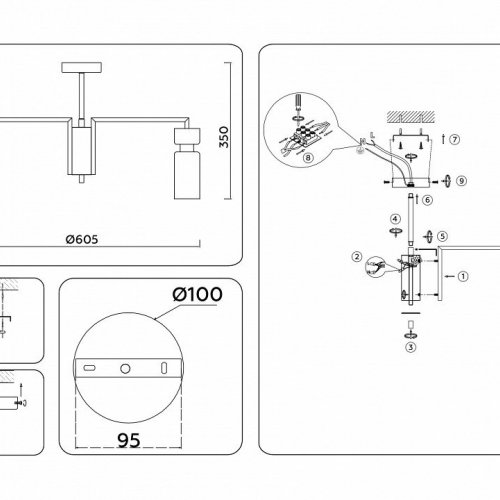 Подвесная люстра Ambrella light High Light LH56124