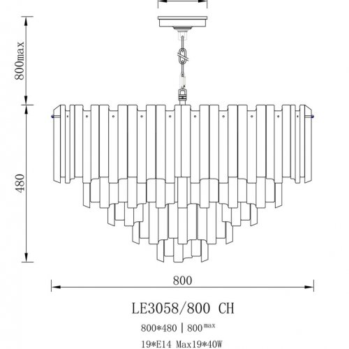 Подвесная люстра Ophelia LE3058/800 CH