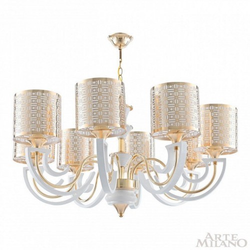Подвесная люстра Arte Milano Florentia-8857 308857/8 Wh/Gd Подвесная люстра Arte Milano Florentia-8857 308857/8 Wh/Gd