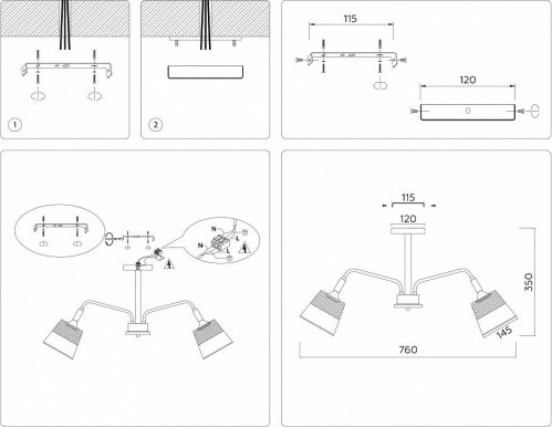 Потолочная люстра Ambrella light Modern Losk TR4741