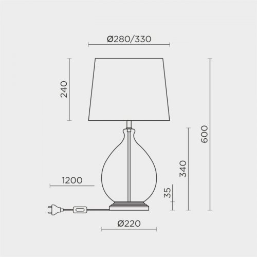 Интерьерная настольная лампа  ML.6111.01TL BK
