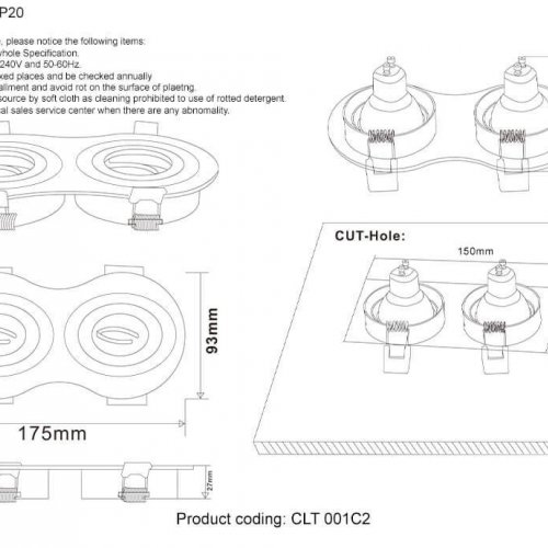 Встраиваемый светильник Crystal Lux CLT 001C2 WH